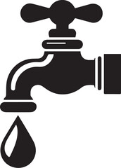 water tap faucet with drop vector illustration