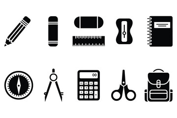 School Supplies and Stationery Icons
