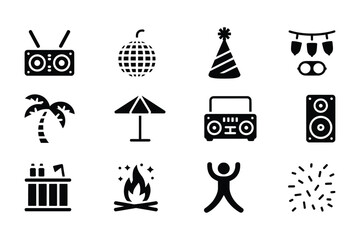 Party and Celebration Icons Set