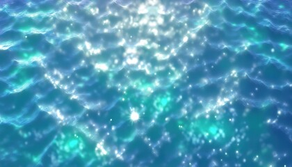 Obraz premium shimmering turquoise water surface with glowing light reflections and fluid waves, ideal for web design, digital wallpaper, branding background, or print layout texture