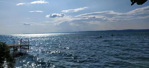 Fotobehang Per ruimte It would be nice to stand on the pier at Lake Balaton  © Gergely