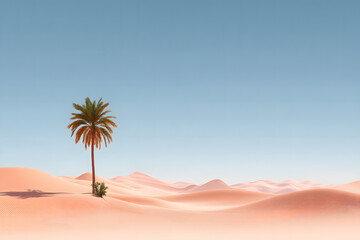 Palm tree in the desert