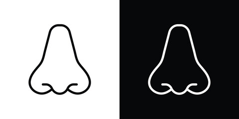 Nose icon filled flat sign concept for web design.
