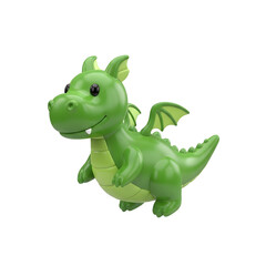 Fototapeta premium Whimsical dragon figurine with soft curves and a friendly expression transparent background. Depicts a cheerful character with detailed wings and a playful demeanor.