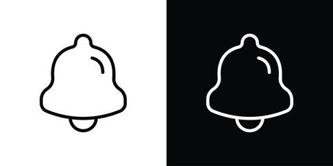 Notification bell icon filled flat sign concept for web design.
