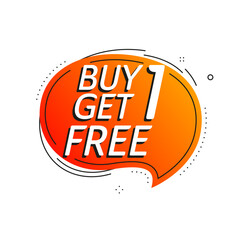 Bright orange speech bubble with bold white text 