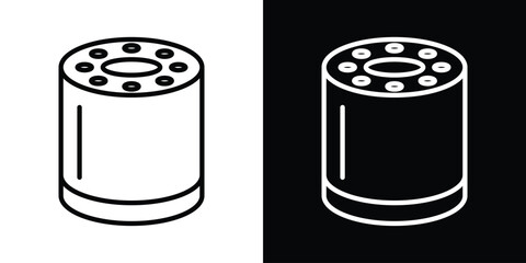 Oil filter icon filled flat sign concept for web design.