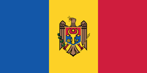 Moldova national flag. Flag of Moldova