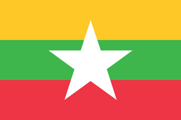 Myanmar national flag. Flag of Myanmar