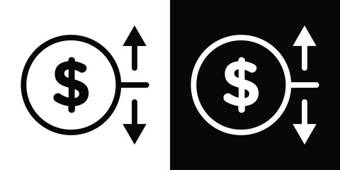 Operating profit loss icon filled flat sign concept for web design.