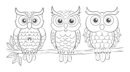 Cute owl coloring book