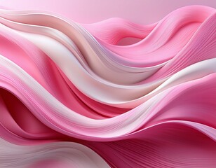 Obraz premium abstract background of smooth flowing pink and white waves