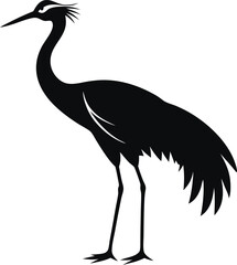 crane silhouette isolated on white