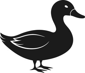 duck on white background. silhouette 