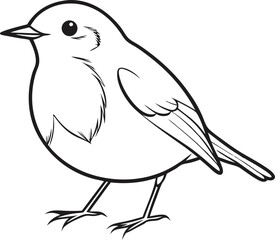 vector illustration of a robin bird