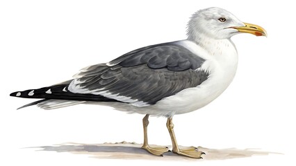 Obraz premium Great black backed gull larus marinus isolated oAI GENERATED