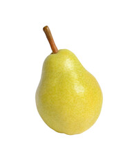 Ripe green yellow pear fruit  isolated on white
