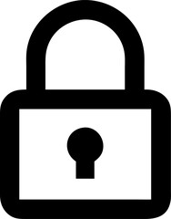 lock vector silhouette icon on white or transparent background