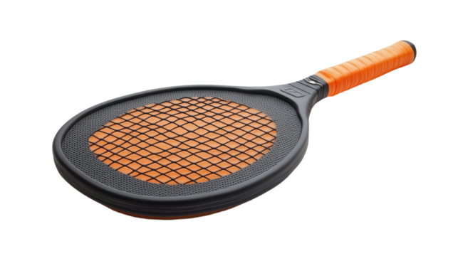 Paddleball racket with carbon grip, Transparent background, PNG file