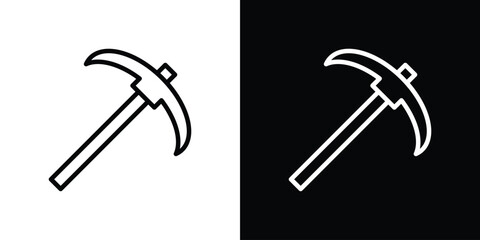 Pickaxe icon filled flat sign concept for web design.