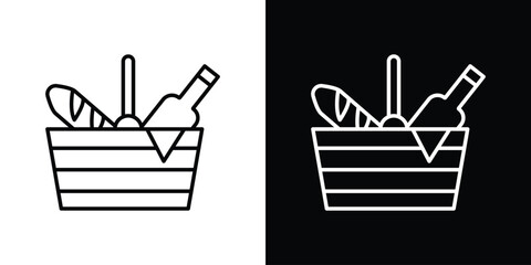 Picnic icon filled flat sign concept for web design.