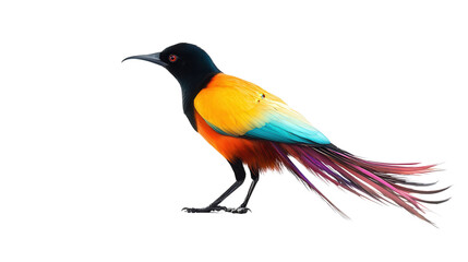 Fototapeta premium Rare Wilson bird-of-paradise perched Transparent background, PNG file