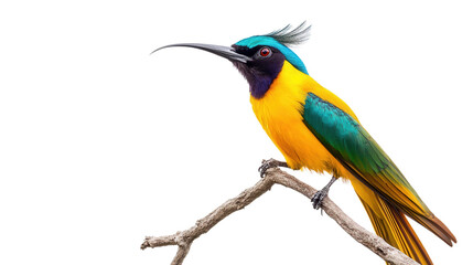 Fototapeta premium Rare Wilson bird-of-paradise perched Transparent background, PNG file