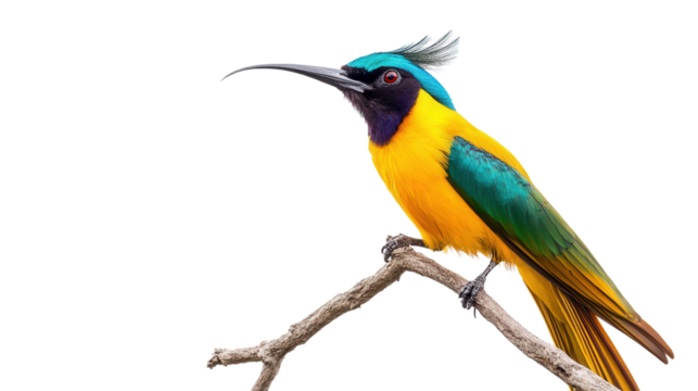 Rare Wilson bird-of-paradise perched Transparent background, PNG file