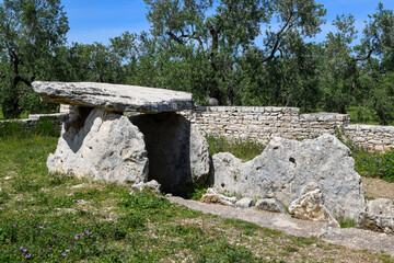 View at Dolmen della Chianca near Bisceglie on Apulia, Italy