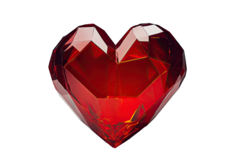 A vibrant,faceted heart gem