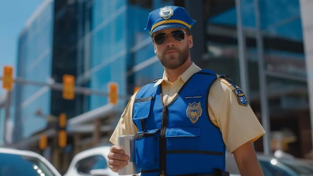 Officer Establishes Safety Perimeter and Directs Traffic for Public Safety