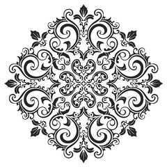 Elegant black and white ornate mandala design