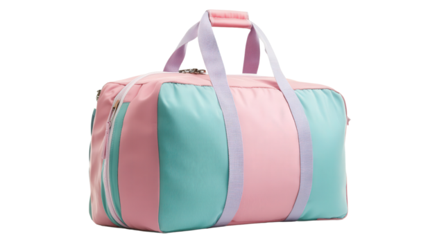 Pastel-colored children's travel bag Transparent background, PNG file