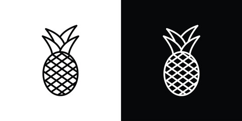Pineapple icon filled flat sign concept for web design.