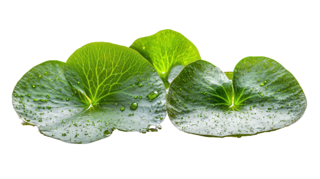 Rare Salvinia auriculata floating leaf Transparent background, PNG file
