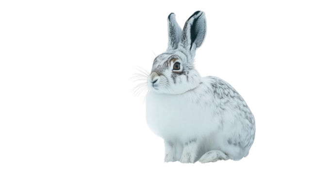 Rare snowshoe hare Transparent background, PNG file