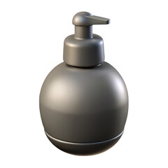 Grey soap dispenser bottle mockup isolated on transparent background