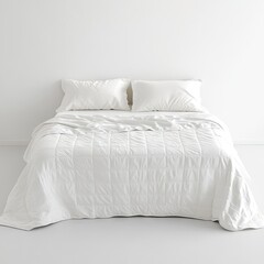 3D rendring Luxury White Quilt: Simple Elegance for Your Bedroom AI Generative