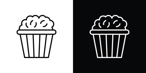 Popcorn icon filled flat sign concept for web design.