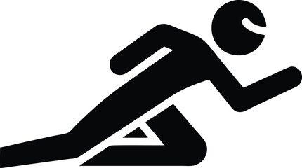 person in racing position vector icon.eps
