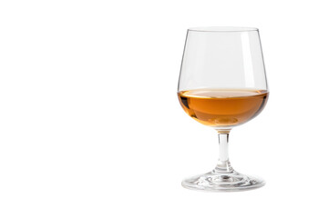 Golden Elixir in a Crystal Glass: A solitary glass of amber liquid stands poised against a minimalist backdrop, inviting contemplation and indulgence.