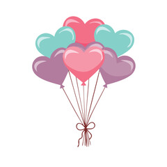 Pastel heart shaped balloons romantic celebration