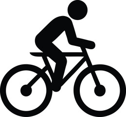 person riding bicycle upright vector icon.eps