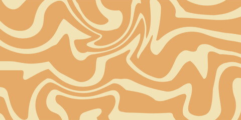 Abstract horizontal background with colorful waves. Trendy vector illustration in style retro 60s, 70s. Pastel colors