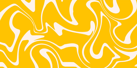 Abstract horizontal background with colorful waves. Trendy vector illustration in style retro 60s, 70s. Pastel colors