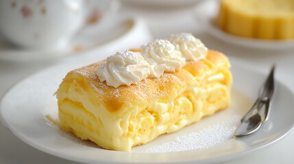 Pancake roll with custard cream