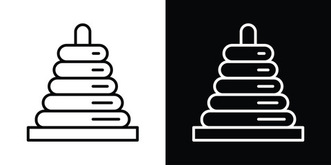 Pyramid Toy icon filled flat sign concept for web design.