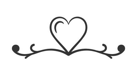 Elegant heart shaped vintage element with swirls, vector eps10 illustration
