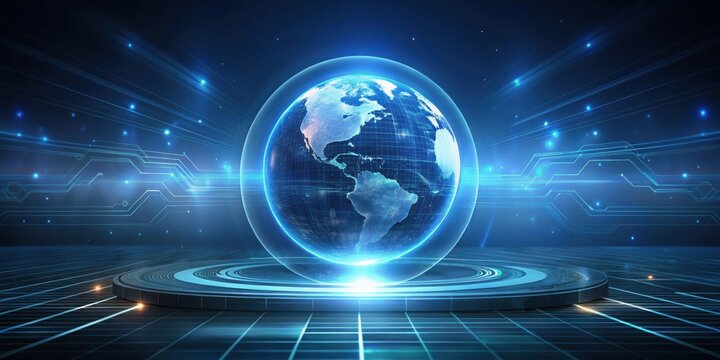 Global Network Connections A Futuristic Visualization of Interconnected Systems on a Digital Platform