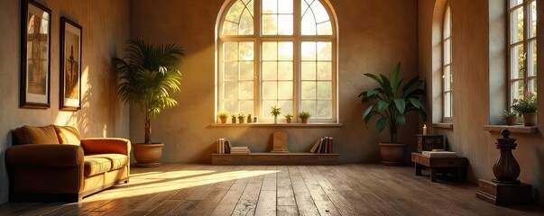 Serene indoor prayer space, soft light illuminating a quiet sanctuary with religious items Perfect for meditation, contemplation, spirituality, and faith themes , meditation, spiritual growth